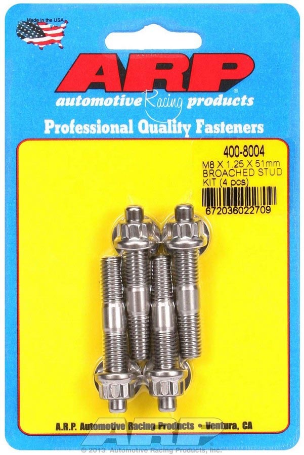 S/S Stud Kit - 4 M8 x 1.25in x 51mm