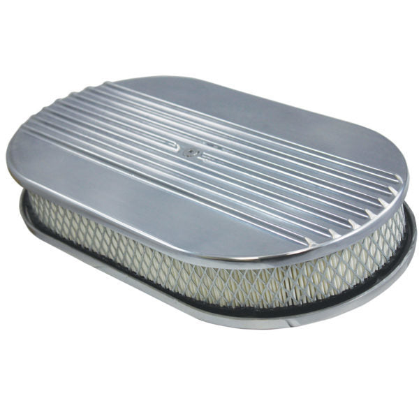 Air Cleaner Kit 15in X 2in Oval Half Finned Top