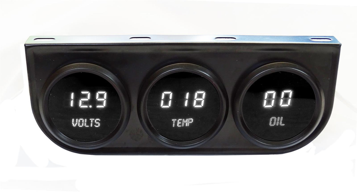2-1/16 LED Digital Panel 3-Gauge - Black Finish