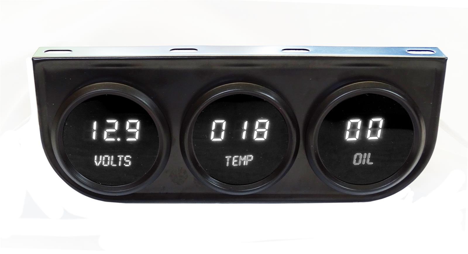 2-1/16 LED Digital Panel 3-Gauge - Black Finish