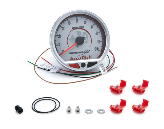 Tach 4-1/2in AccuTech Stepper Motor Silver - Hidden Performance Racing