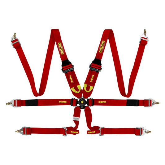 6 Point Harness System Cam Lock Red
