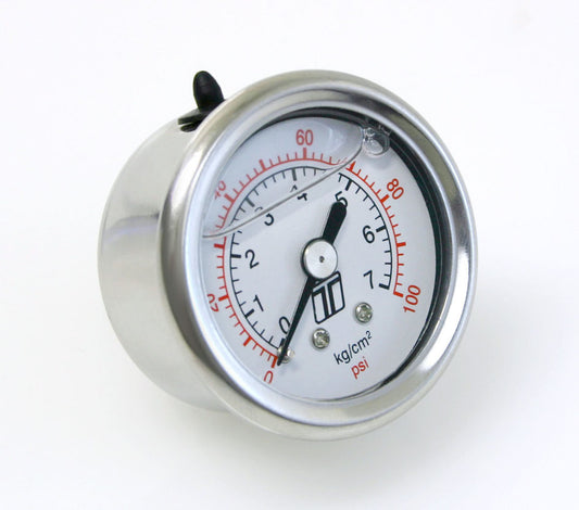 Fuel Pressure Gauge 0-100 PSI Liquid Filled - Hidden Performance Racing