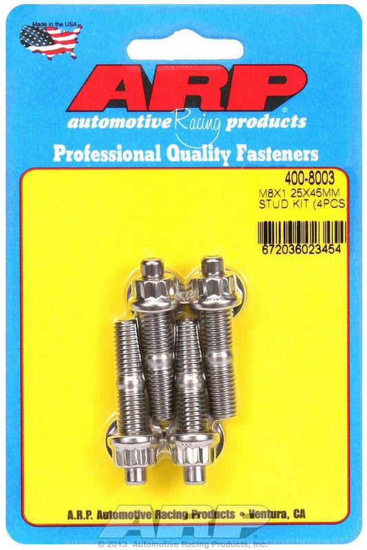 S/S Stud Kit - 4 M8 x 1.25in x 45mm
