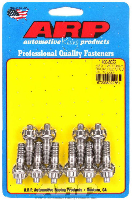 S/S Stud Kit - 10 M8 x 1.25in x 38mm