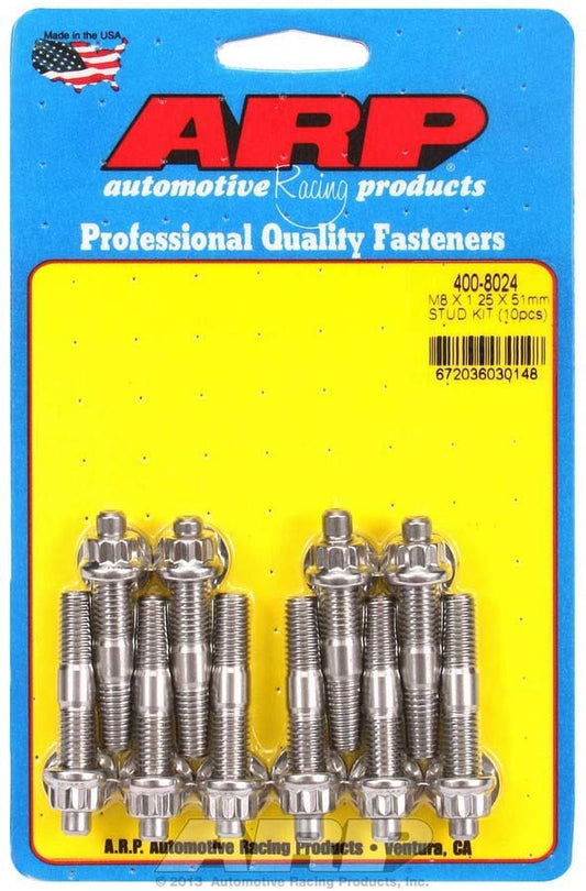 S/S Stud Kit - 10 M8 x 1.25in x 51mm