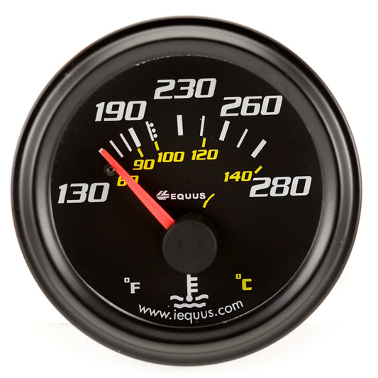 2.0 Dia Water Temp Gauge Black 130-280