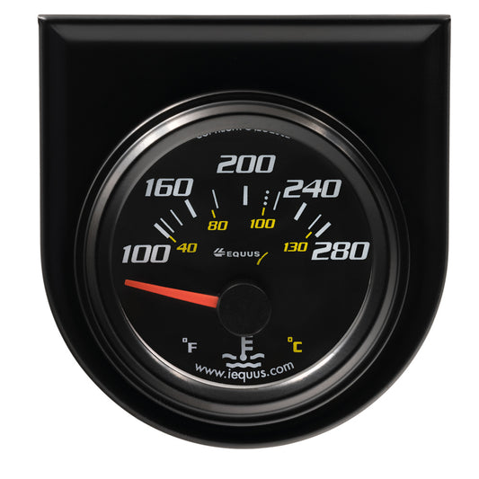 2.0 Dia Water Temp Gauge Black 100-280